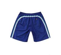 Short de bain pour homme à séchage rapide doublé en maille avec imprimé rayé pour la plage, les vacances et le cyclisme (XXXL bleu)