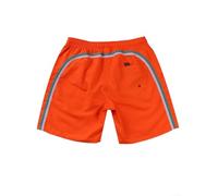 Short de bain pour homme à séchage rapide doublé en maille avec imprimé rayé pour la plage, les vacances et le cyclisme (XXL orange)