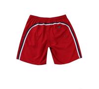 Short de bain pour homme à séchage rapide doublé en maille avec imprimé rayé pour la plage, les vacances et le cyclisme (XL, rouge)