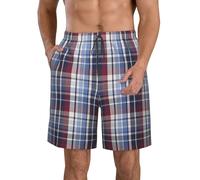 Short de bain pour homme à séchage rapide Motif quadrillage Gris Bleu rayé 2, Grille de couleur Ligne mince 1, M