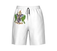 Short De Bain pour Homme Emblème National De Sainte-Lucie avec Poches Caleçon De Bain Réglable Boardshort pour Homme pour Natation Eté Sport L