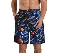 Short De Bain pour Homme Équations Mathématiques, Formules Physiques, Colorées Casual Maillot Short De Bain Classics Pantalon Court pour Piscine Eté Vacance XXL