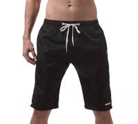 Short de bain pour homme, long, pour l'été - Style plage - Séchage rapide - Avec doublure en maille - Bermuda dégradé - Léger avec une taille élastique, O Noir., XXL