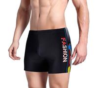 Short de bain pour homme - Short de bain court - Coupe ajustée - String - Coupe droite - Stretch - Short de bain pour homme - Short de bain d'été décontracté - Grandes tailles - Noir - Taille M