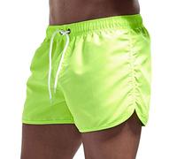 Short de bain pour homme - Short de bain d'été pour la plage, le surf - Séchage rapide - Pantalon de sport avec cordon de serrage - Coupe ample - Short de course - Short de fitness, vert, M