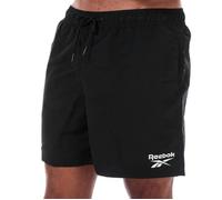 Short de Bain - Reebok - Logo Homme Noir - Ceinture côtelée - Poches - Doublure filet M