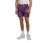 Urban Classics Short de bain homme à motif Bleu/Rouge Taille S