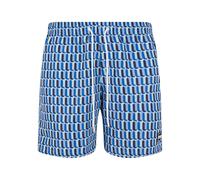 Urban Classics Pattern Palm Short de Bain pour Homme Noir/Olive Basiques Streetwear, Motif rétro Bleu, XL
