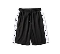 Short De Basket-Ball Détachable Pour Homme, Avec Boutons-Pression Latéraux, Ouverture Complète, Short D'échauffement Post-Opératoire Avec Poches, Noir, Taille Xxl