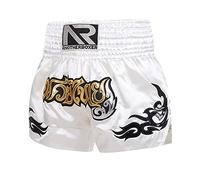 Short de boxe, haute élasticité, respirant, Muay Thai Cord Design Short de kickboxing pour adultes et enfants, short de combat pour hommes, blanc L