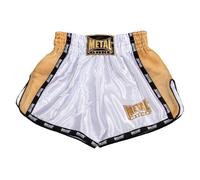 Short de boxe kick/thaï blanc et or Métal Boxe Taille - M S