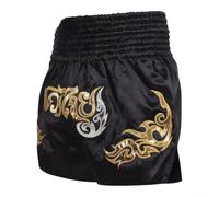 Short de Boxe Taille Élastique pour confortable M-XXL Short de(Black M) | Coupe unisexe, idéal MMA et Muay Thai, design dynamique, confort total, pour hommes et femmes