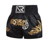 Short de Boxe Taille Élastique pour confortable M-XXL Short de(Black XS) | Coupe unisexe, idéal MMA et Muay Thai, design dynamique, confort total, pour hommes et femmes