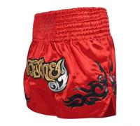 Short de Boxe Taille Élastique pour confortable M-XXL Short de(Red L) | Coupe unisexe, idéal MMA et Muay Thai, design dynamique, confort total, pour hommes et femmes