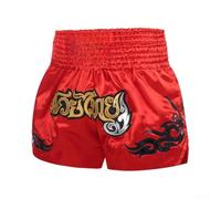 Short de Boxe Taille Élastique pour confortable M-XXL Short de(Red XL) | Coupe unisexe, idéal MMA et Muay Thai, design dynamique, confort total, pour hommes et femmes