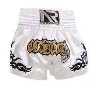Short de Boxe Taille Élastique pour confortable M-XXL Short de(White S) | Coupe unisexe, idéal MMA et Muay Thai, design dynamique, confort total, pour hommes et femmes