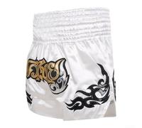 Short de Boxe Taille Élastique pour confortable M-XXL Short de(White XL) | Coupe unisexe, idéal MMA et Muay Thai, design dynamique, confort total, pour hommes et femmes