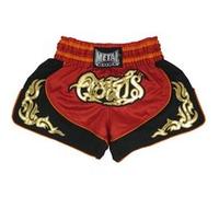 Short de boxe Thaï Métal boxe Lumpinee Rouge-XXL-Rouge Rouge G