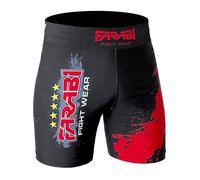 Short de compression - Farabi Sports - Noir/Rouge - Extensible - Respirant - Maintien musculaire XL
