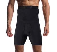 Short de compression pour homme, léger, à séchage rapide, taille haute, pour gym, fitness, course à pied, entraînement, couleur unie, double couche, pantalon de sport cinq quarts, Noir , 6X-Large
