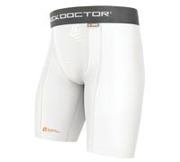Short de compression Shock Doctor avec coquille de protection Blanc 2XL