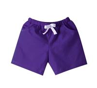 Short de couleur bonbon en coton, pantalon de sport, printemps et taille élastique, confortable, décontracté, pour étudiant, maternelle, et fille bébé barboteuse animaux, lilas, 5-6 ans