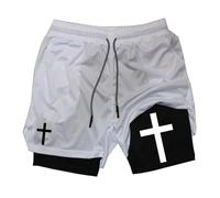 Short De Course 2 en 1 Homme À Séchage Rapide Et Respirant Shorts D'Entraînement Sport Fitness Short Running Homme pour Marathon en Extérieur Pantalon Court Stretch Confortable sshorts Double Couche