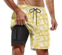 Short De Course 2 en 1 Homme Molleton Trail Haute Training Classe Intérieur Treillis Ultra Confort Au Hawaïen Islam Bio Gamme Imprime Changeante Humour VTT Gros