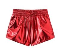 Short De Danse pour Fille Garçons Métallisés Brillant Pantalons Courts pour Été Taille Élastique avec Cordon De Serrage Shorts De Sport Enfants Ample Casual Respirant Respirant Hot Pant