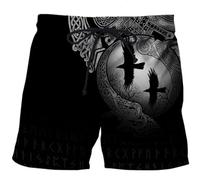 Short de Dragon Celtique de la Mythologie Viking, Short de Rue de Sport Décontracté Conception Tatouage Imprimé Viking 3D Pour Hommes, Short Ample à Séchage Rapide Pour la Plage D'été