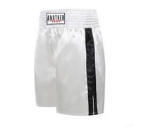 Short de fitness Muay Thai en mélange de fibres, design imprimé élégant, taille élastique pour un ajustement sûr et confortable (taille L, blanc)