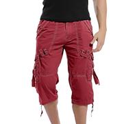 Short de jogging pour homme 2 en 1 à séchage rapide avec poche zippée en coton léger et confortable, respirant, séchage rapide, résistant à l'usure, polyvalent, évacuation de l'humidité, Rouge, 52