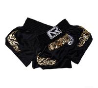 Short de kickboxing en fibres mélangées pour la pratique du MMA et du Muay Thai, Noir , L