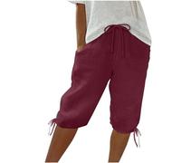 Short de marche cargo 3/4 pour femme, short de randonnée, athlétisme, course à pied, entraînement, pantalon baggy, pantalon d'été cinquième pantalon avec cordon de serrage, vêtements d'été pour femme