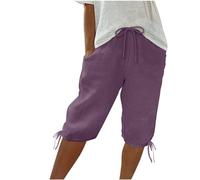 Short de marche cargo 3/4 pour femme, short de randonnée, athlétisme, course à pied, entraînement, pantalon baggy, pantalon d'été cinquième pantalon avec cordon de serrage, vêtements d'été pour femme