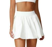 Short de motard pour femme - Séchage rapide - Short de tennis - Jupe de yoga respirante - Jupe de sport, blanc, M