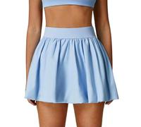 Short de motard pour femme - Séchage rapide - Short de tennis - Jupe de yoga respirante - Jupe de sport, bleu, L