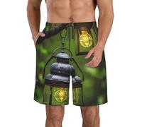 Short De Natation Lucioles Et Lanterne Classics Caleçon De Bain avec Poches Homme Shorts De Plage pour Vacance Eté Sport 3XL