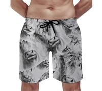 Short De Natation Vache des Highlands Drôle Casual Caleçon De Bain Réglable Pantalon Court pour Natation Piscine Vacance M