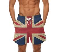 Short de plage avec poches pour homme - Motif drapeau américain - Léger et confortable - Résistant à l'usure - Tube droit - Sports de plein air - Pour l'été, le camping, la randonnée - Respirant, bleu