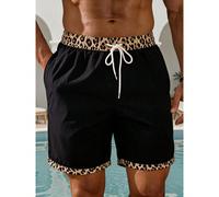 Short de plage court pour hommes, imprimé léopard noir patchwork, convient pour les vacances à la plage, les vacances à Hawaï, les fêtes à la piscine, l'assortiment en couple, les vacances L,M,S,XL,XS