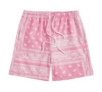 Short de Plage d'été à imprimé Paisley pour Hommes, Style Boho, avec Cordon de Serrage à la Taille sous Blindage Pantalon Cargo Tactique