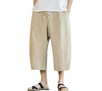 Short de plage d'été pour homme - Short extensible - Taille élastique avec poches - Couleur unie - Pantalon court pour le confort de la maison - Longueur genou - Bermuda cargo - Pantalon respirant et