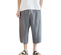 Short de plage d'été pour homme - Short extensible - Taille élastique avec poches - Couleur unie - Pantalon court pour le confort de la maison - Longueur genou - Bermuda cargo - Pantalon respirant et