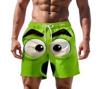 Short de plage en lin mélangé quotidien pour une tenue décontractée et respirant, coupe décontractée, pantalon mi-long côtier, bas léger, voyages, vacances, voyage, w nd chaud, Vert, S