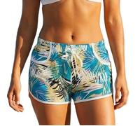 Short de Plage Femme Imprimé Tropical - ceinture élastique, Turquoise, Taille M/L M/L
