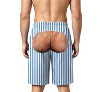Short De Plage Homme à Motif Rayé Marin, Maillot De Bain Compressif