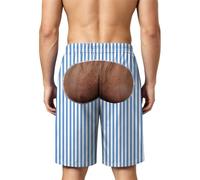 Short De Plage Homme à Motif Rayé Marin, Maillot De Bain Compressif