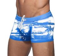 Short de Plage Homme, Plongée Confortable Grande Taille Boxer Sport Piscine Sexy Calecon Push Up Séchage Rapide Short Natation Réglable Plage Maillot de Bain, Sky Blue, XL