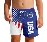 Short de Plage imprimé pour garçon, idéal pour la fête de l'Indépendance et Parfait pour l'été. Évasion d’Un Simple Short